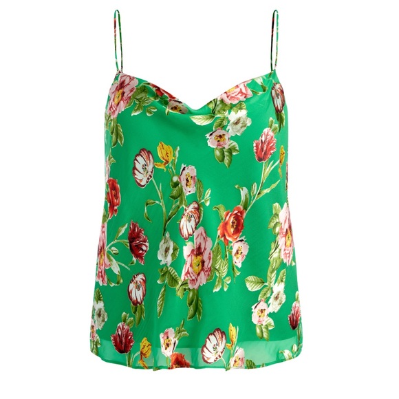 Alice + Olivia Harmon Drapey Slip Tank, Hampton Floral - Picture 6 of 14